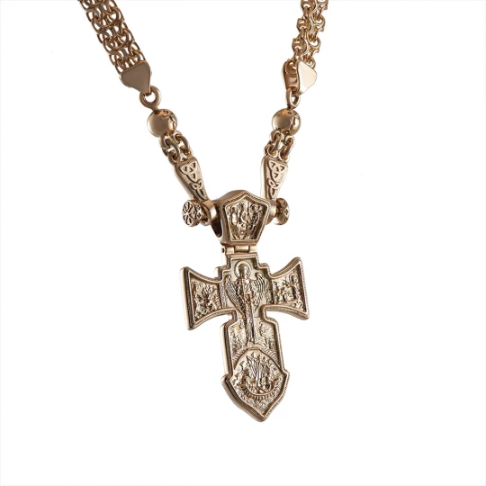 Golden cross with archangel