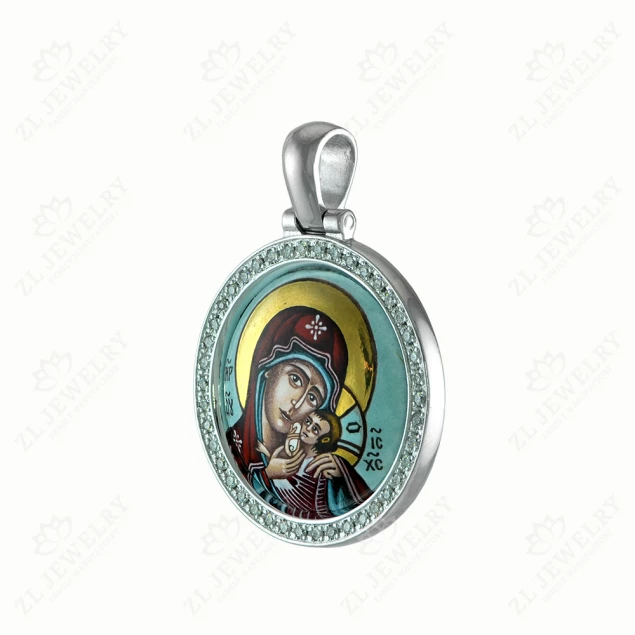 Kasperovskaya icon of the Mother of God round (enamel)  Photo-2