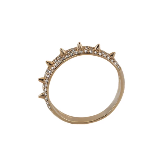 Ring &quot;Exquisite Gothic&quot; with spikes and stones