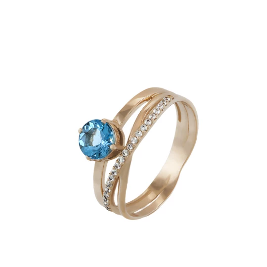 Ring &quot;Tenderness&quot; with topaz