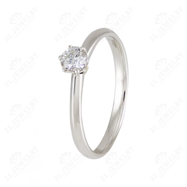 Engagement ring &quot;Classic&quot; in white gold Photo-2