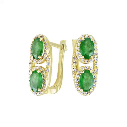 Earrings "Emerald pins"