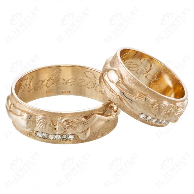 Wedding rings &quot;Kiss&quot; with diamonds Photo-2