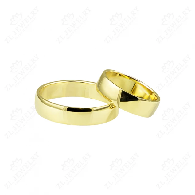 Wedding ring "Comfort" in lemon gold Photo-2