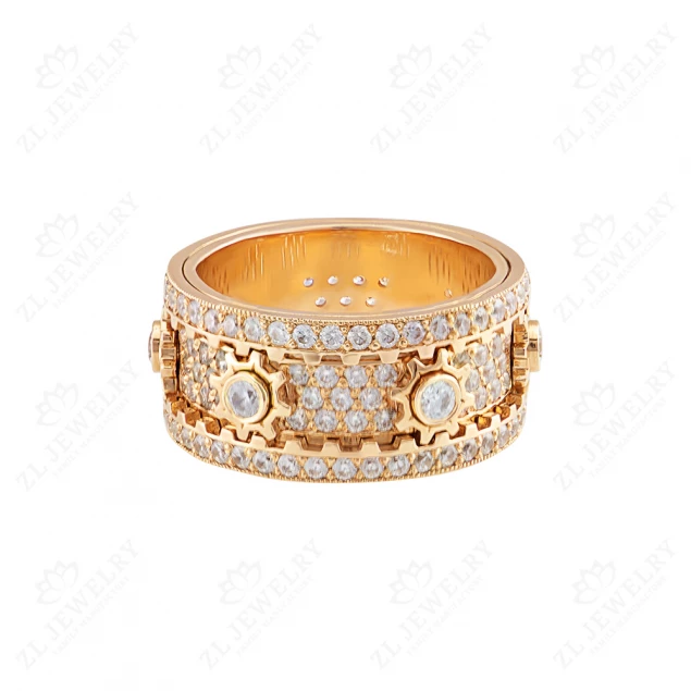 Ring &quot;Mechanism&quot; with white diamonds Photo-1