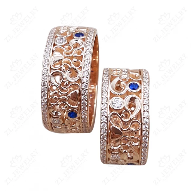 Wedding ring &quot;Wonderful patterns&quot; in red gold Photo-3