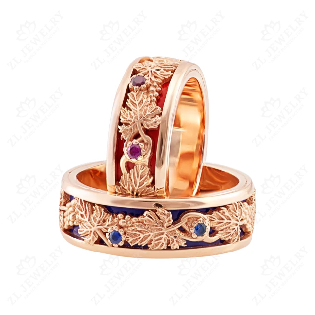 Pierścionek zaręczynowy &quot;Vine&quot; z rubinami Photo-3