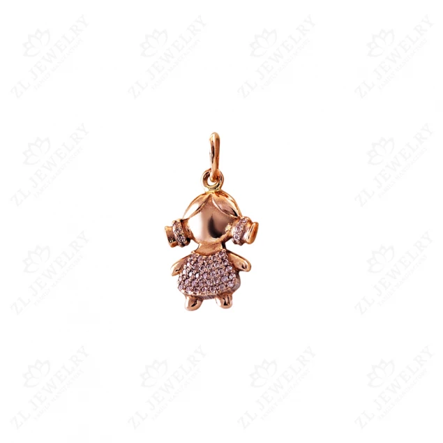 Pendant &quot;Girl&quot; with diamonds