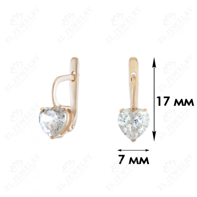 Earrings "Loyalty" with heart-shaped stones Photo-1