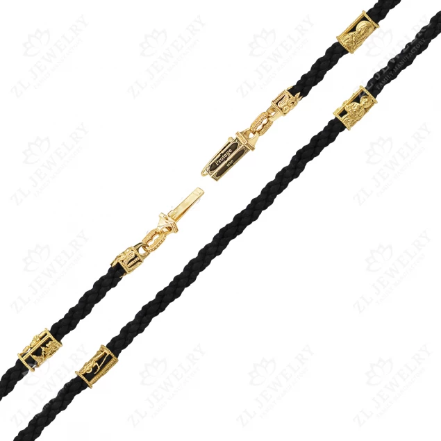 Rope with faces of saints in lemon gold Photo-2