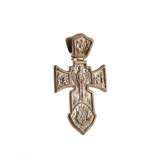 Golden cross with archangel