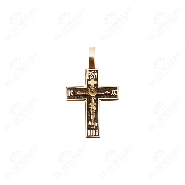 Cross with niello in red gold