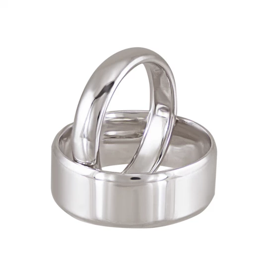 Wedding ring "Classic" in white gold (wide)
