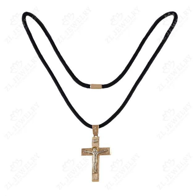 Gold cross with Crucifix in red gold Photo-1