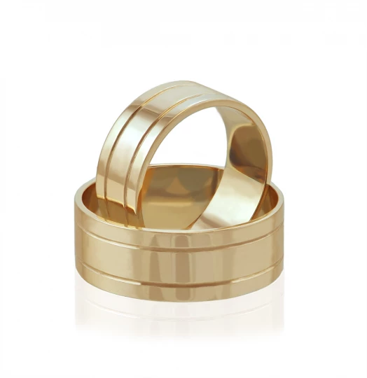 Grooved wedding rings
