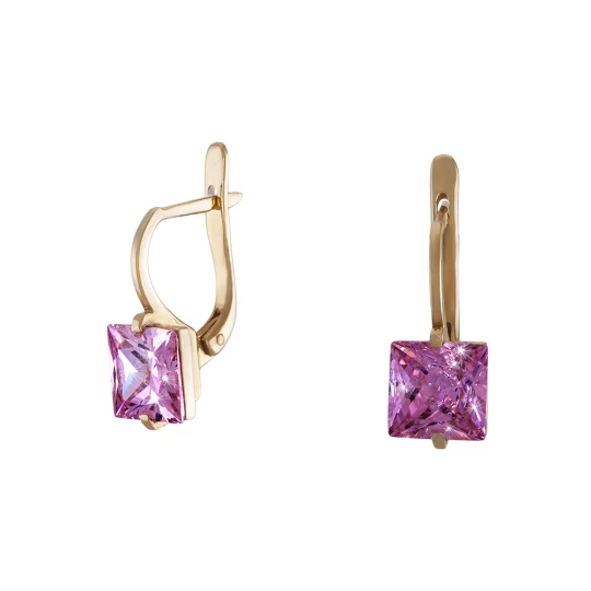 Earrings "Pink dreams" with stone