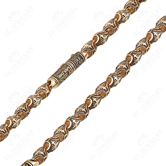 Chain &quot;Five prayers&quot; with blackening in red gold