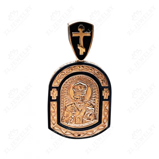 Icon "Nicholas the Wonderworker" on a wooden base