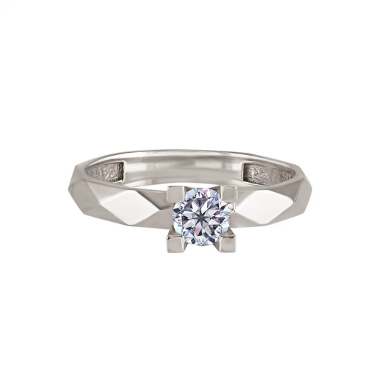 &quot;Geometry&quot; ring in white gold