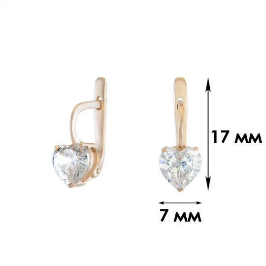 Earrings "Loyalty" with heart-shaped stones