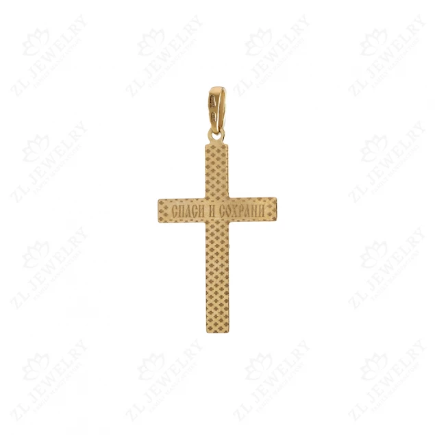 Straight cross with Crucifixion with diamond cut Photo-2