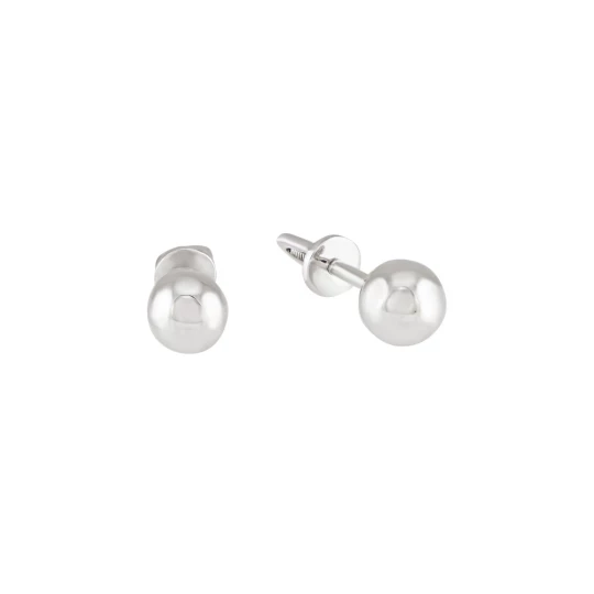 Studs "Sphere" in white gold