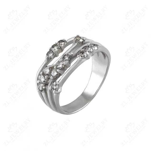 Ring &quot;Wave&quot; with cubic zirkonia