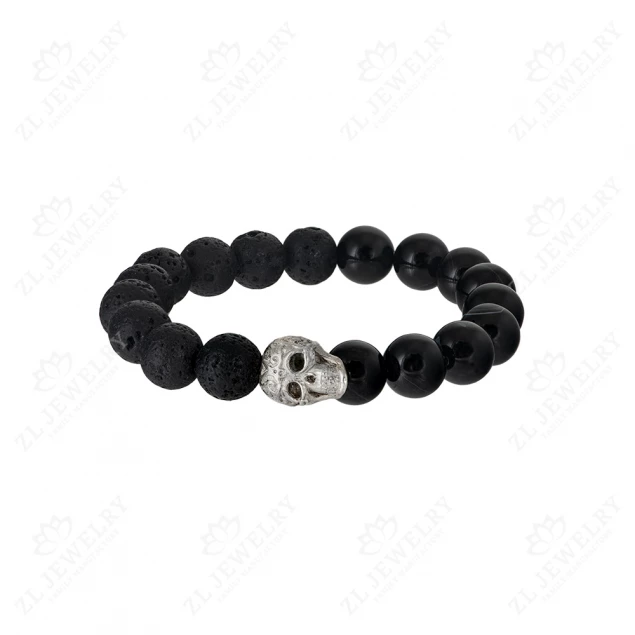 Bracelet "Skull" with volcanic lava