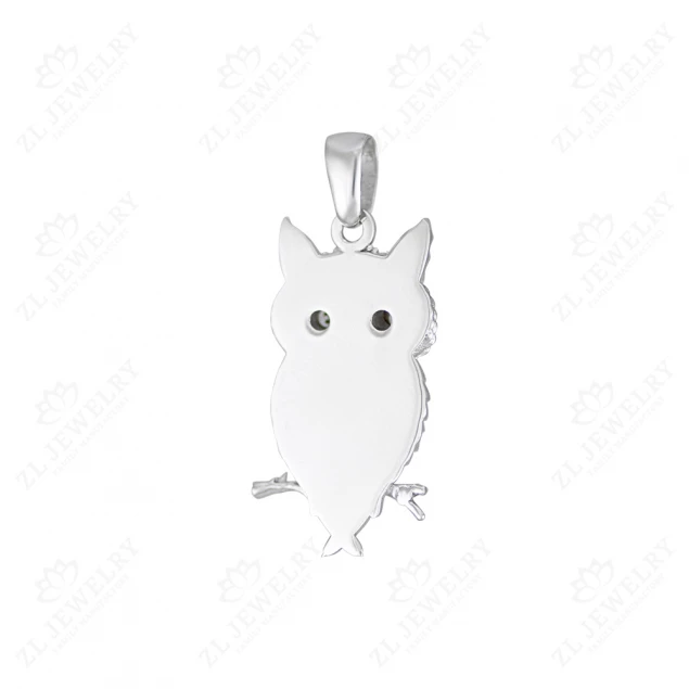 &quot;Owl&quot; pendant in white gold Photo-2