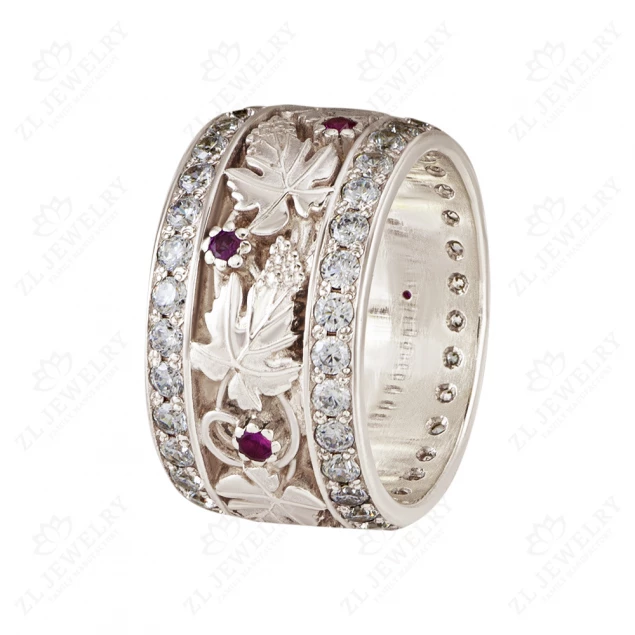 Wedding ring &quot;Vine&quot; in white gold Photo-1