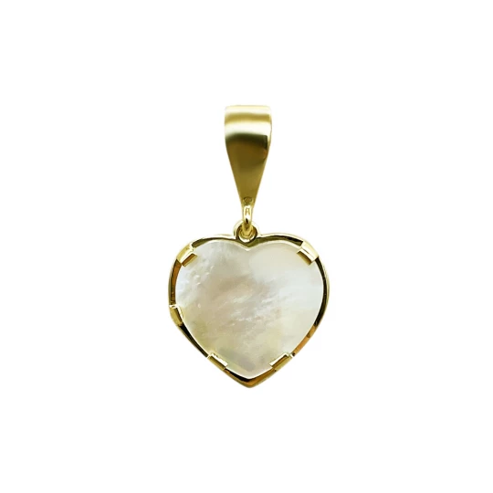 &quot;Mother and Child&quot; pendant with mother-of-pearl in lemon gold