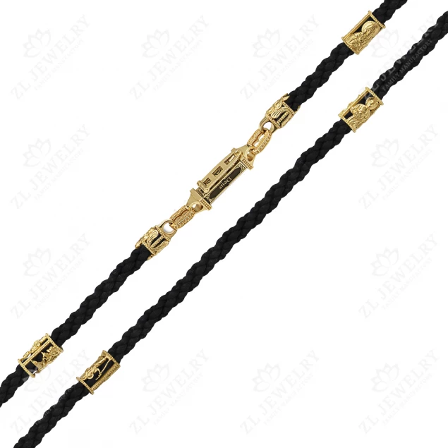 Rope with faces of saints in lemon gold Photo-1