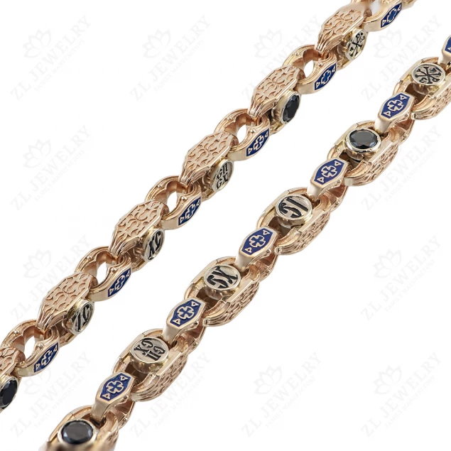 Chain &quot;SP and CX&quot; and enamel and stones Photo-2