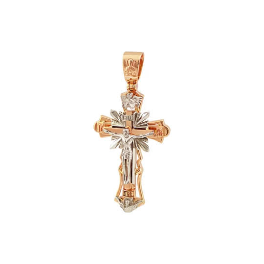 &quot;Rays&quot; cross in red gold