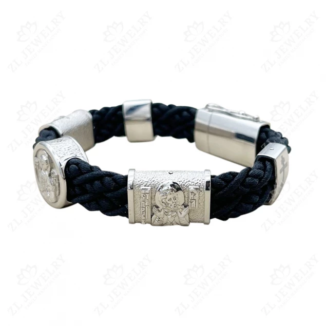 Bracelet with the faces of saints in white gold Photo-3