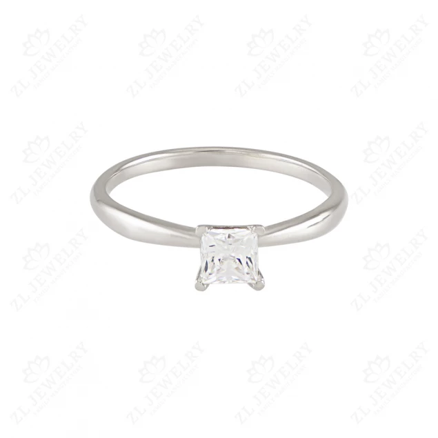 Engagement ring &quot;Princess&quot; in white gold Photo-2