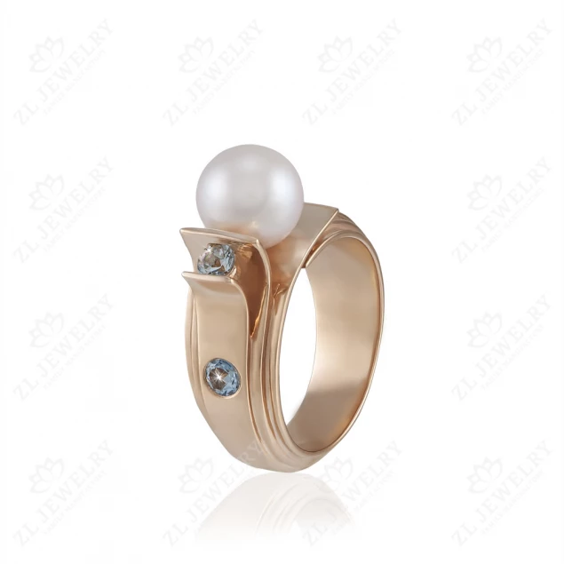 Ring &quot;Sea waves&quot; with pearls