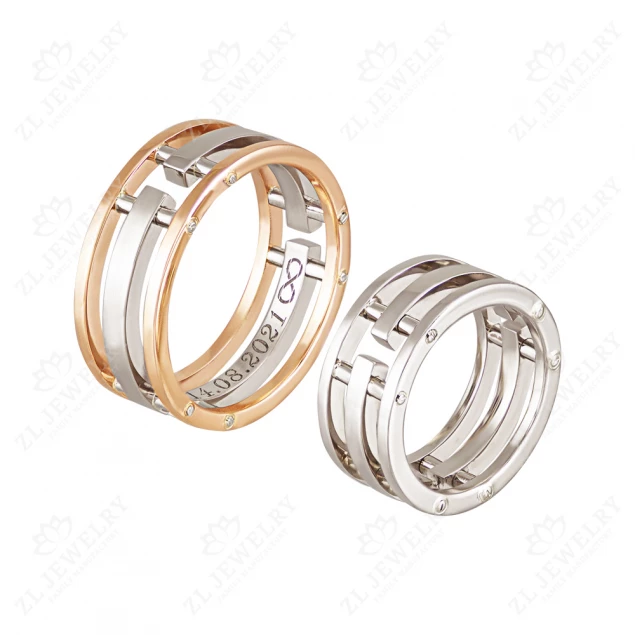 Wedding ring "Halves" in white gold Photo-4