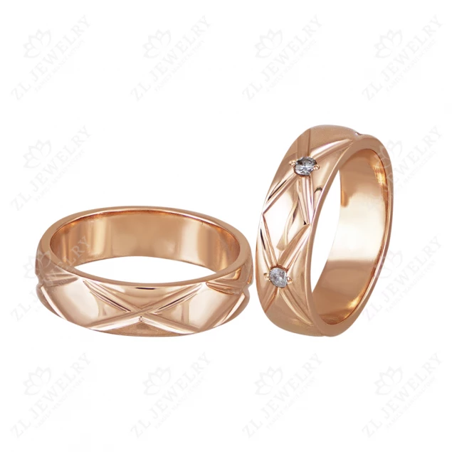 Wedding rings &quot;Interlacing&quot; with stones Photo-4