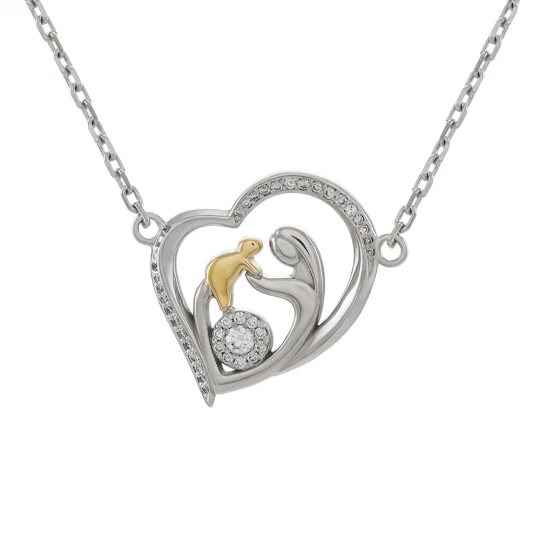 Necklace "Mother and child" with diamonds