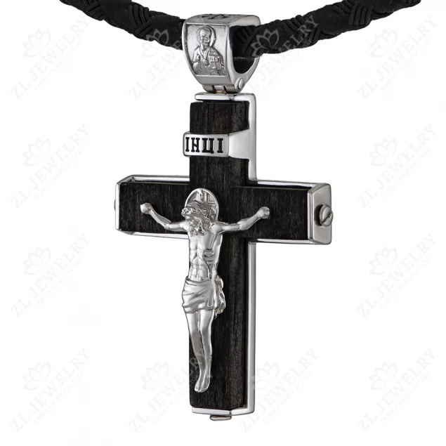 Cross on a tree in white gold Photo-1