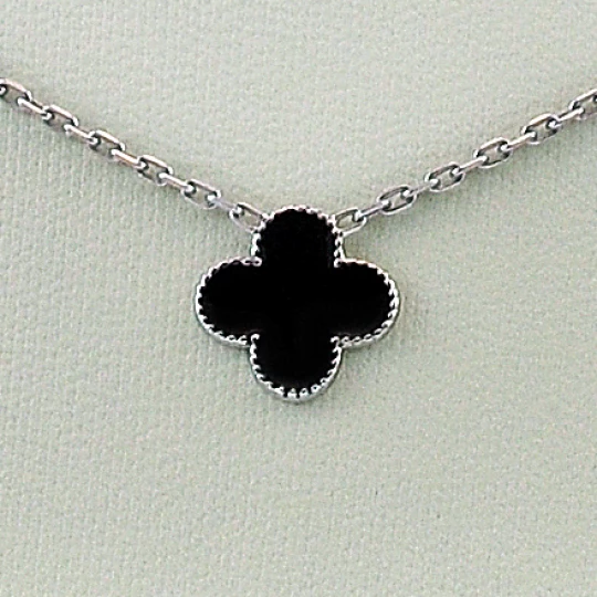 Necklace "Clover 2" with enamel