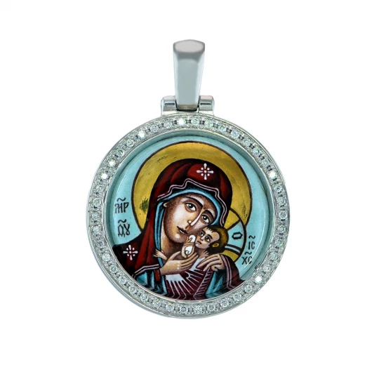 Kasperovskaya icon of the Mother of God round (enamel) test