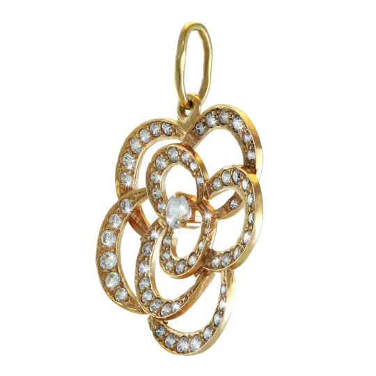 Pendant &quot;Openwork Rose&quot; with stones