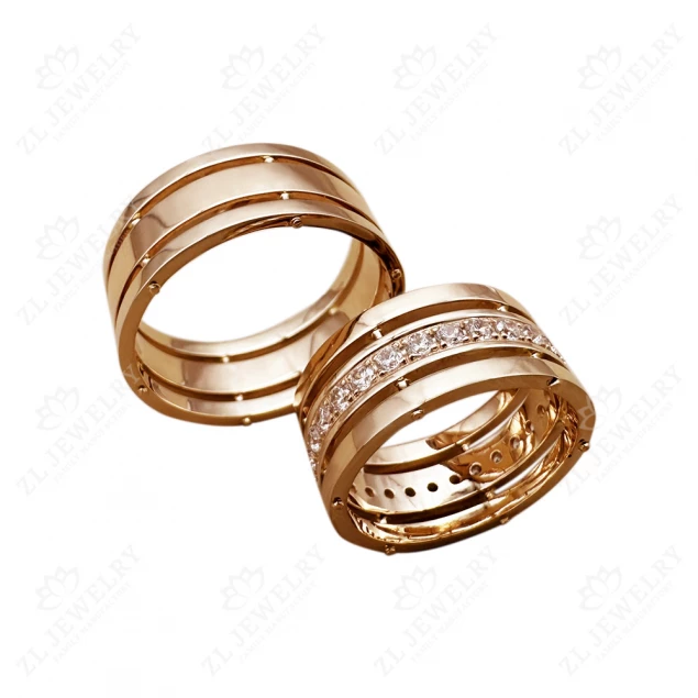 Wedding rings &quot;Music of the Heart&quot; with stones Photo-3