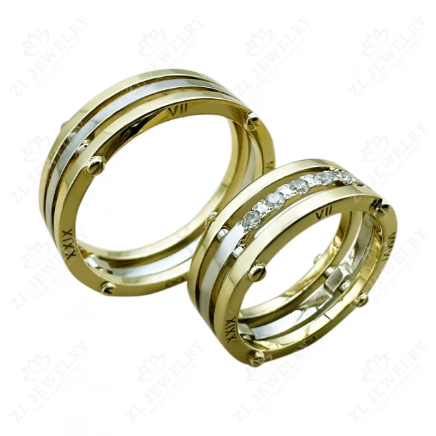 Wedding ring &quot;Lines of Destiny&quot; with stones Photo-3