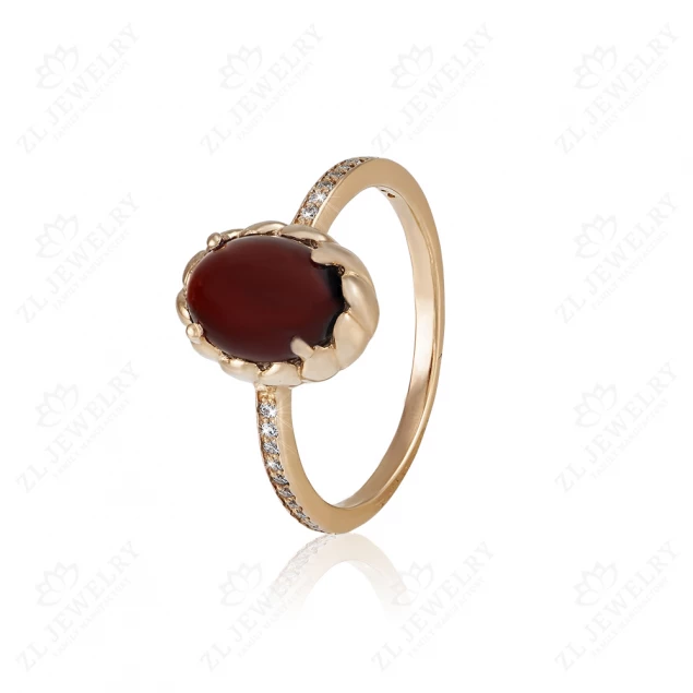 Ring &quot;Flame in embrace&quot; with garnet