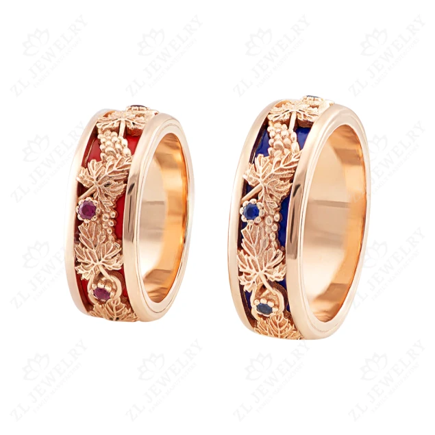 Pierścionek zaręczynowy &quot;Vine&quot; z rubinami Photo-4