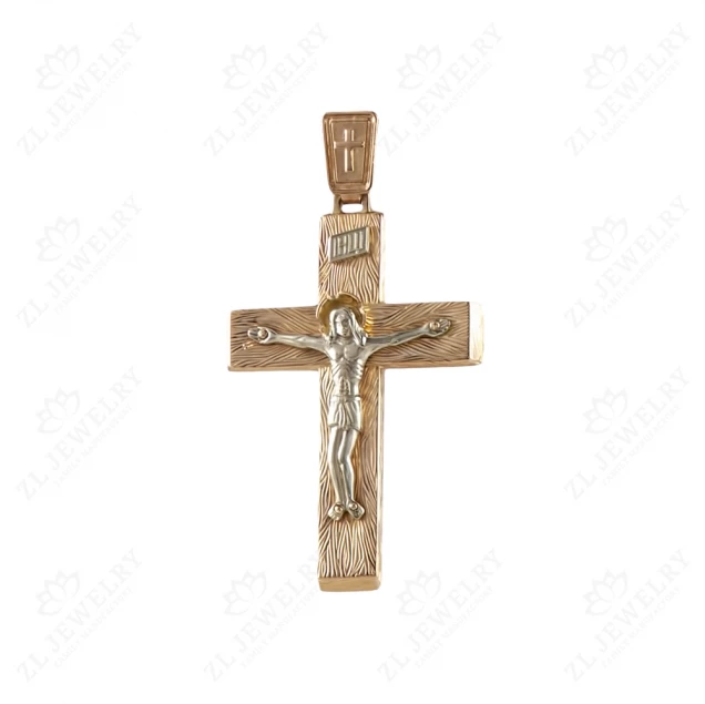 Gold cross with Crucifix in red gold