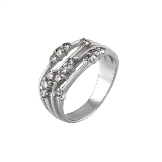 Ring &quot;Wave&quot; with cubic zirkonia